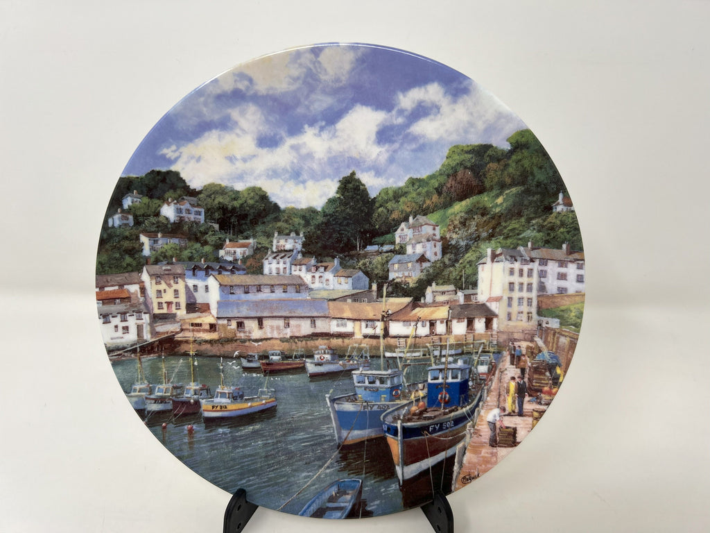 Wedgwood Bone China Plate – Fishing Boats at Polperro, British Made