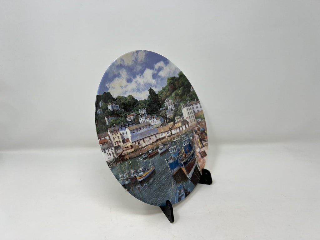 Wedgwood Bone China Plate – Fishing Boats at Polperro, British Made