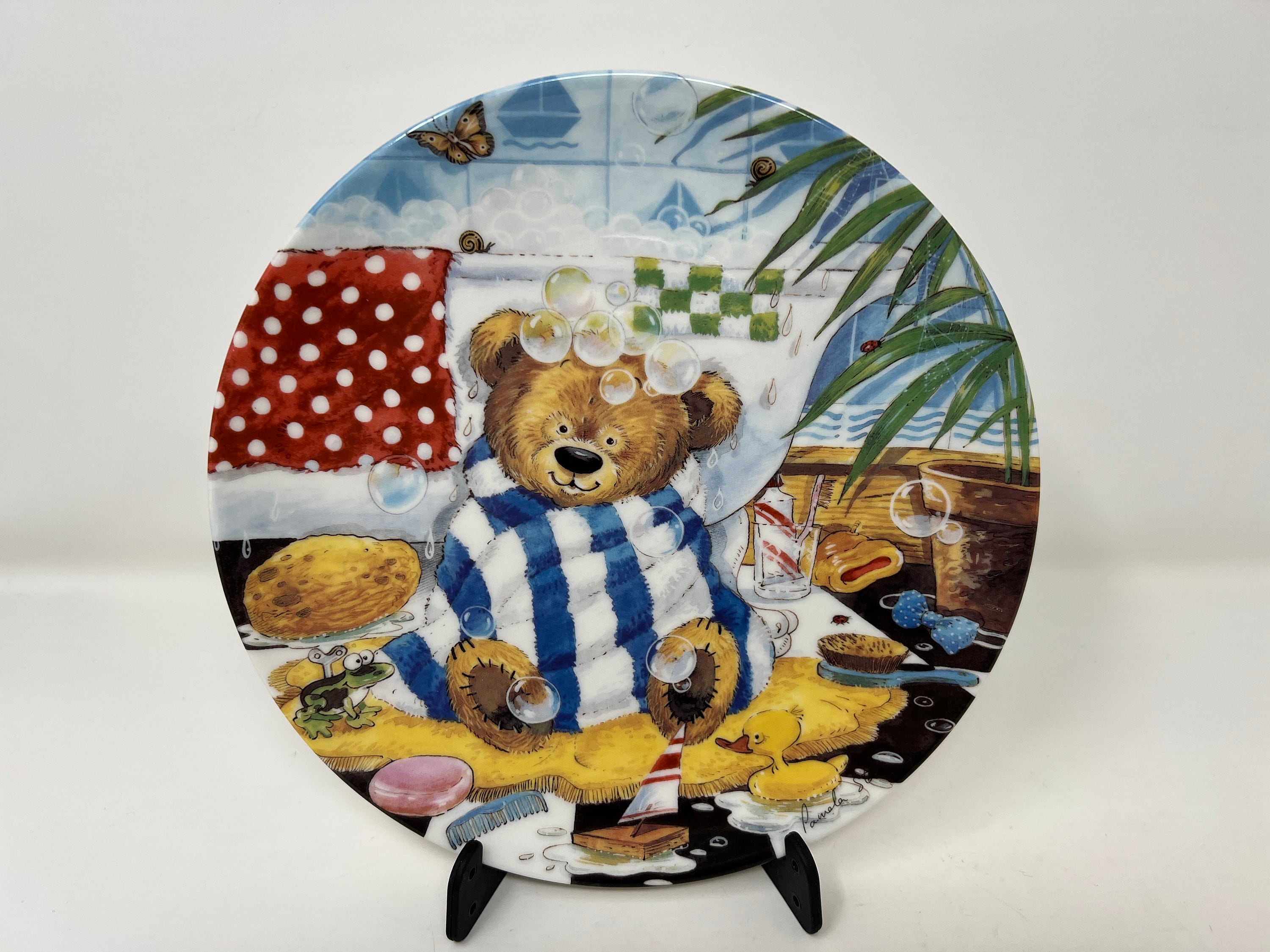 Teddys Bathtime Coalport Fine China Plate, Collectible Display