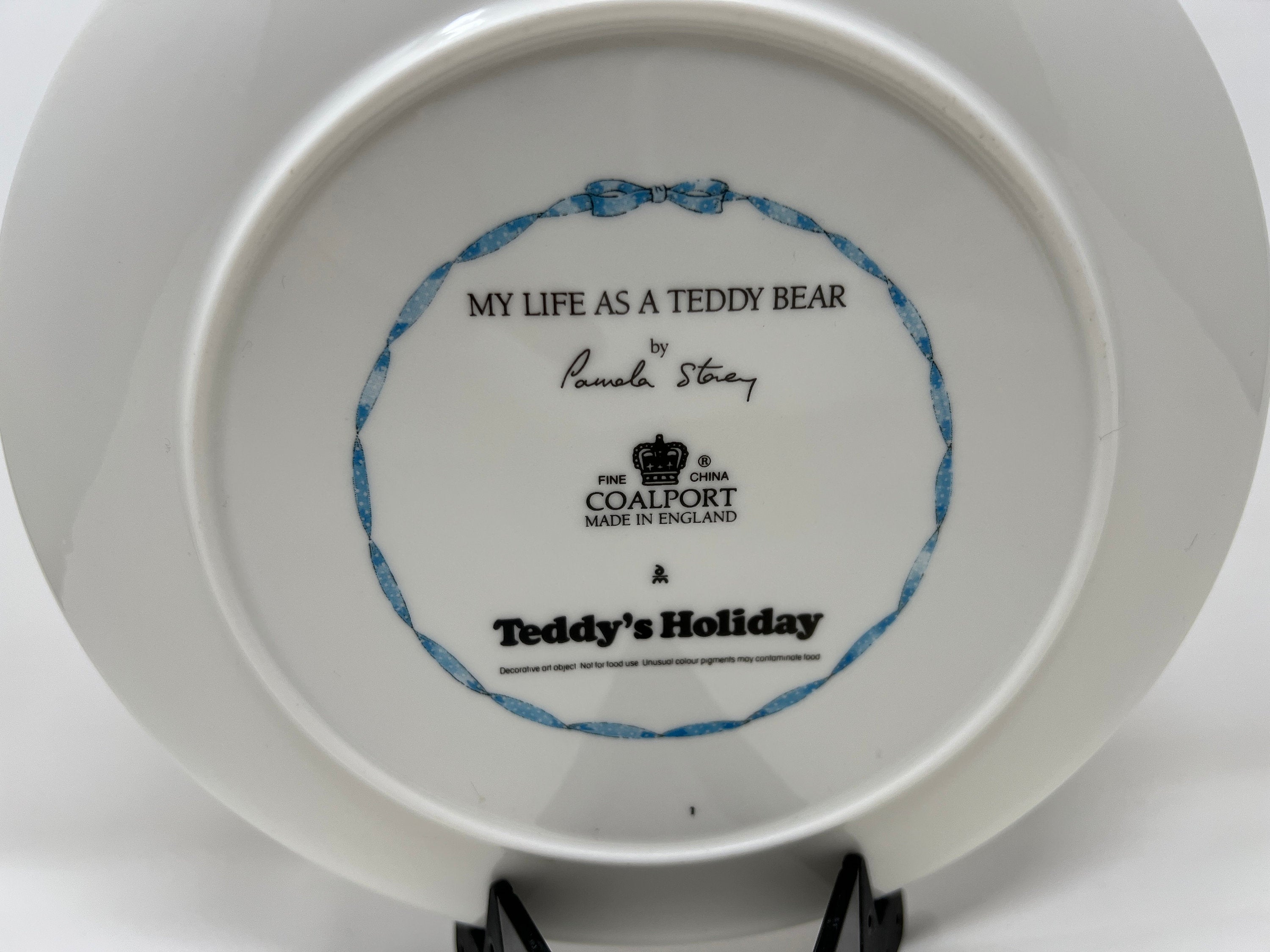 Teddy's Holiday Coalport Plate, Pamela Storey, Decorative China, British Made