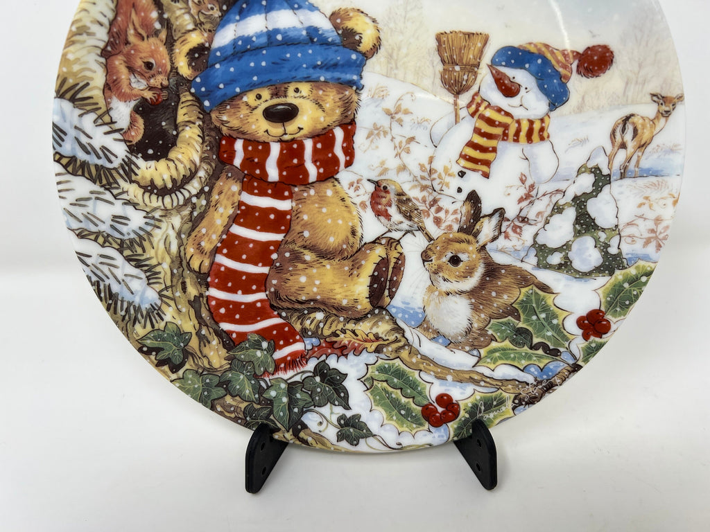 Coalport Teddy Bear Plate, Winter Nursery Decor, Fine Bone China