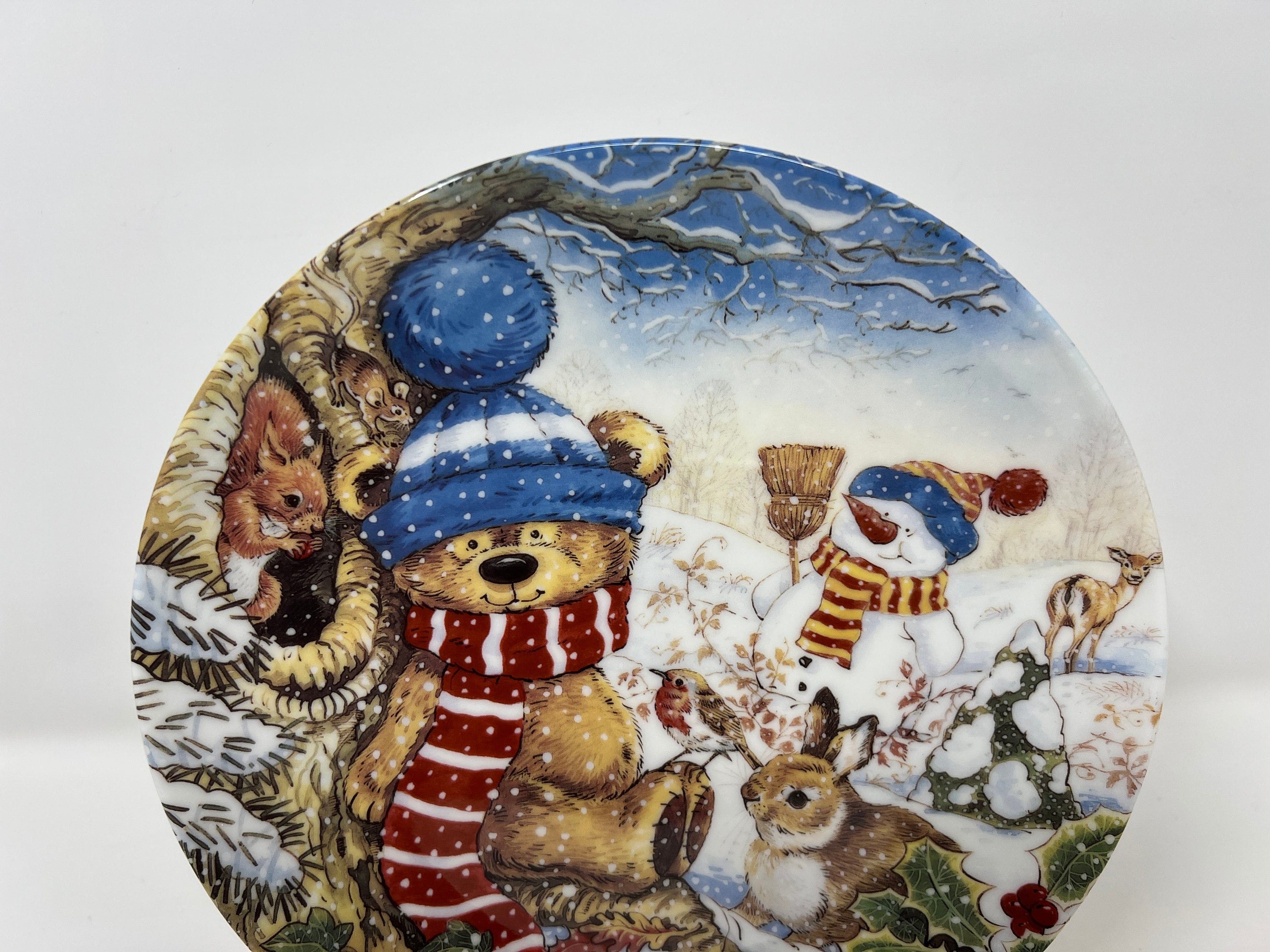 Coalport Teddy Bear Plate, Winter Nursery Decor, Fine Bone China