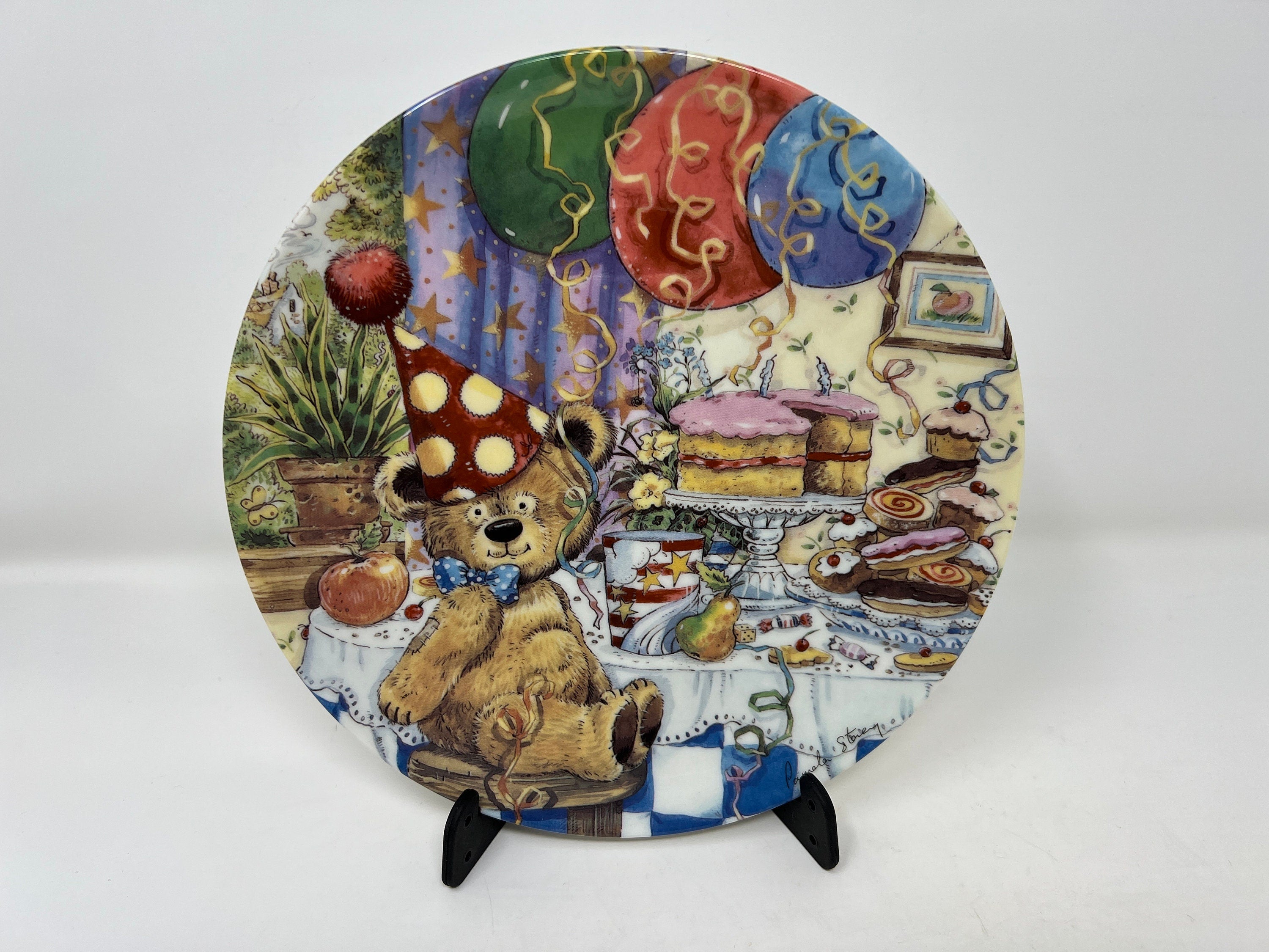 Coalport Fine China Teddy Bear Birthday Plate, Pamela Storey Art