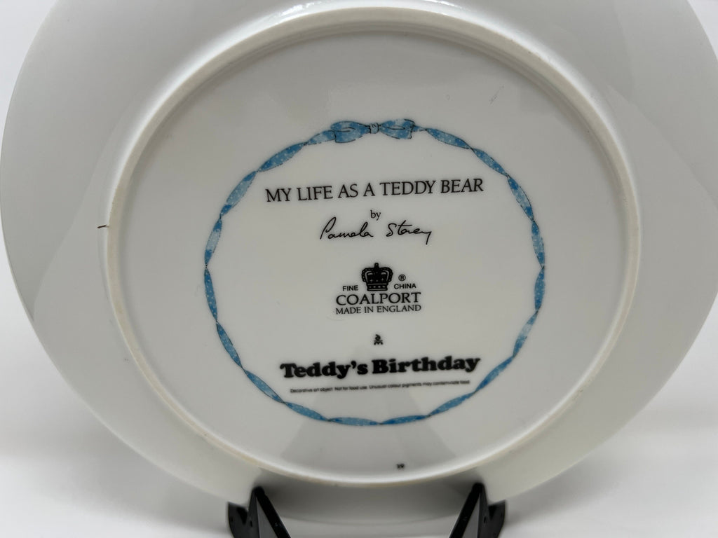 Coalport Fine China Teddy Bear Birthday Plate, Pamela Storey Art