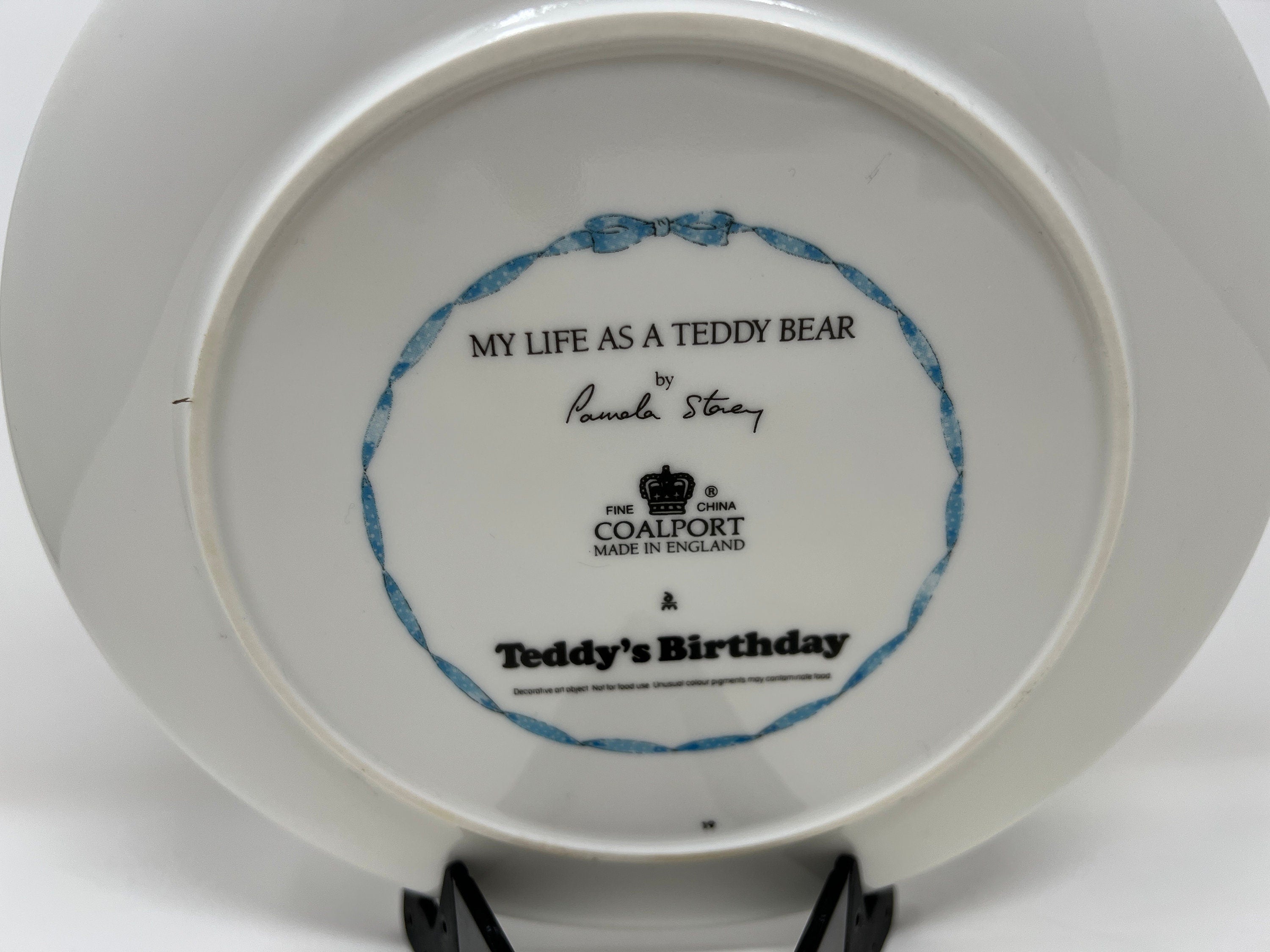Coalport Fine China Teddy Bear Birthday Plate, Pamela Storey Art