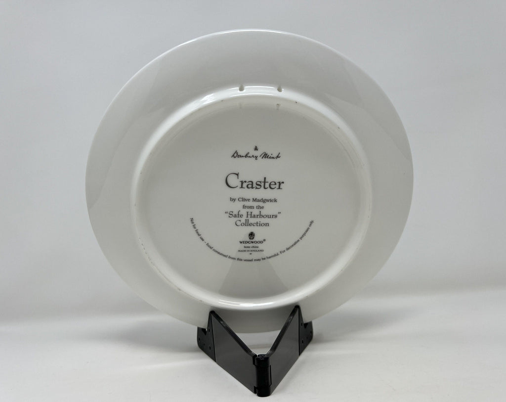 Vintage Wedgwood Bone China Plate, Danbury Mint Craster Harbour, Clive Madgwick Art