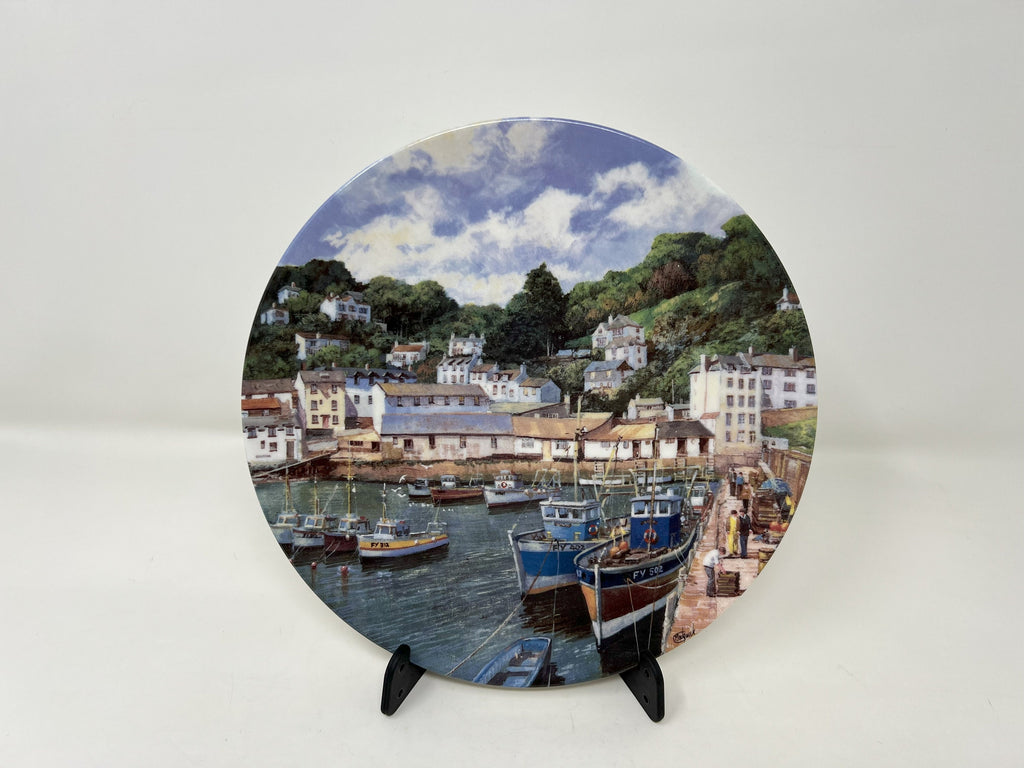 Wedgwood Bone China Plate – Fishing Boats at Polperro, British Made