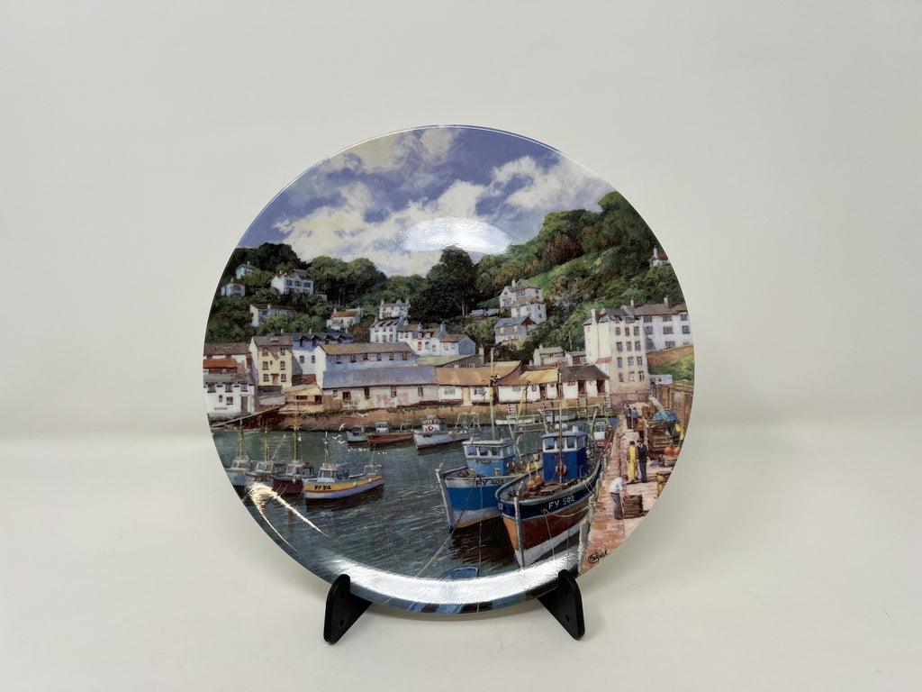 Wedgwood Bone China Plate – Fishing Boats at Polperro, British Made
