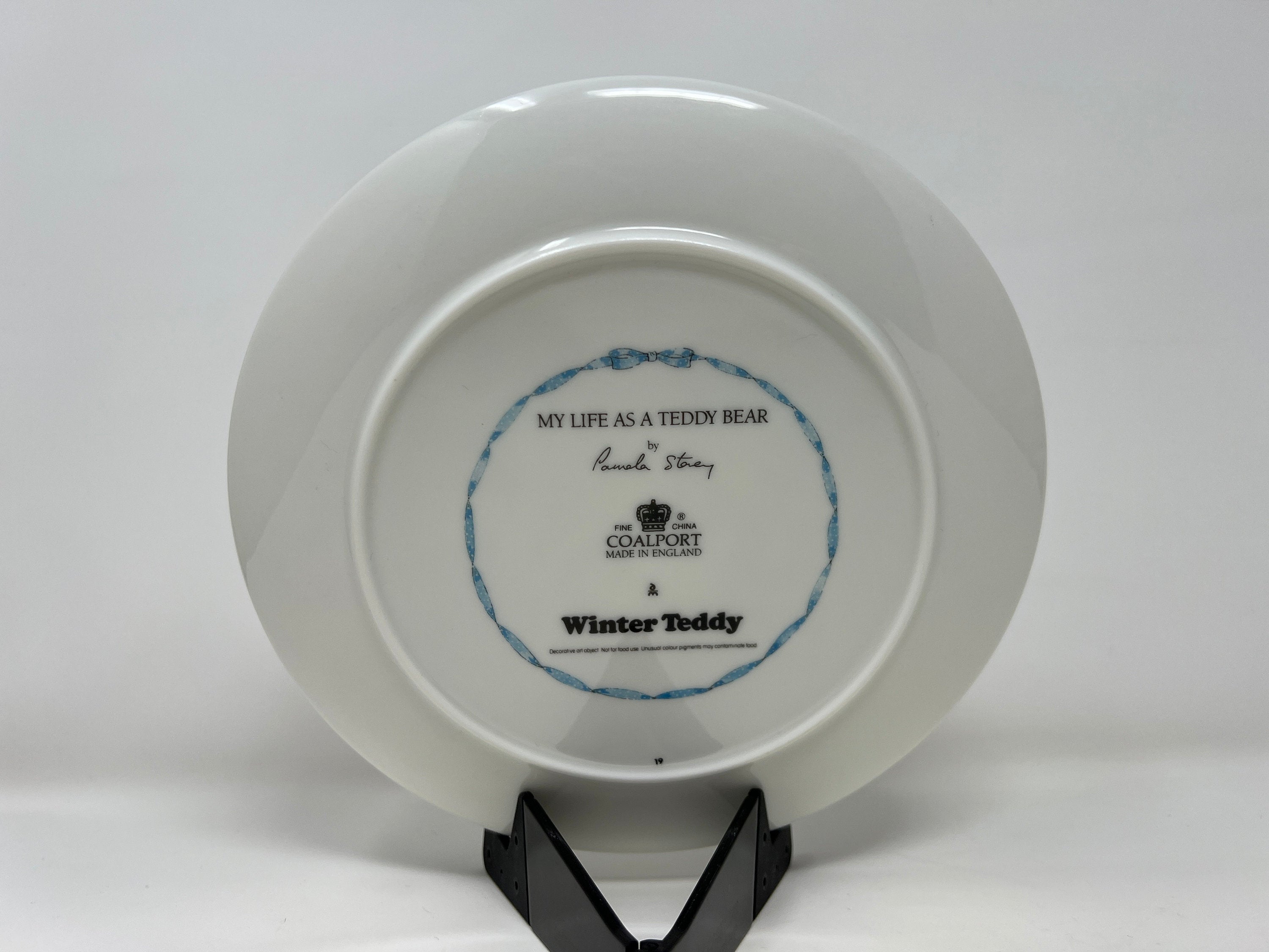 Coalport Teddy Bear Plate, Winter Nursery Decor, Fine Bone China