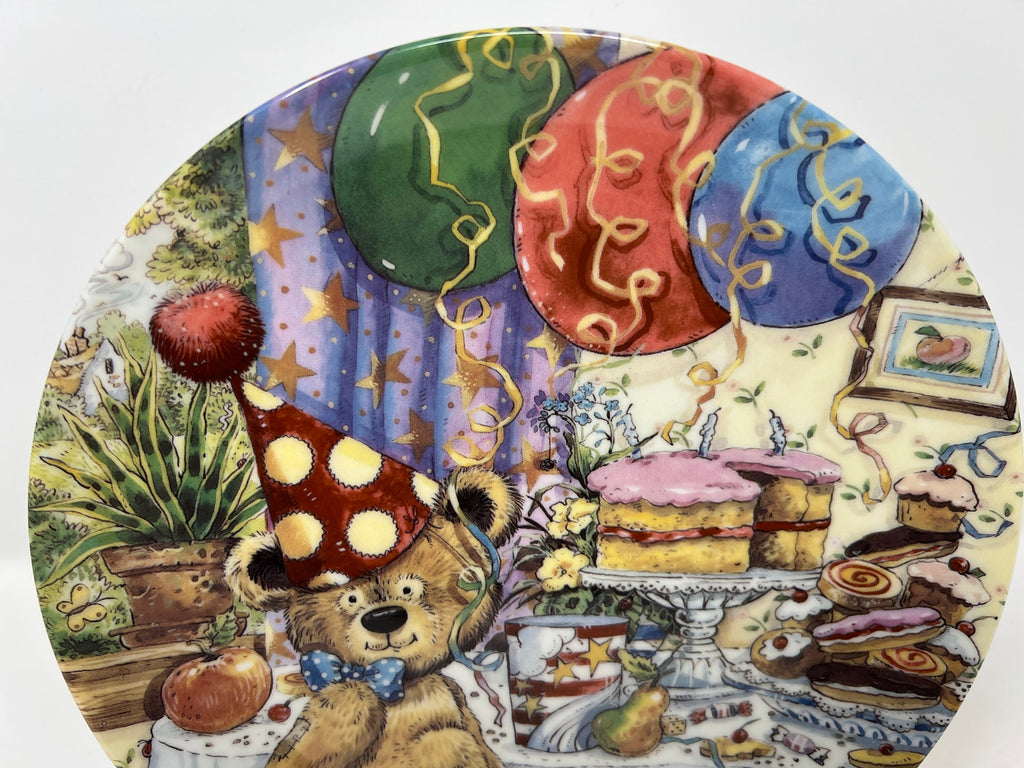 Coalport Fine China Teddy Bear Birthday Plate, Pamela Storey Art