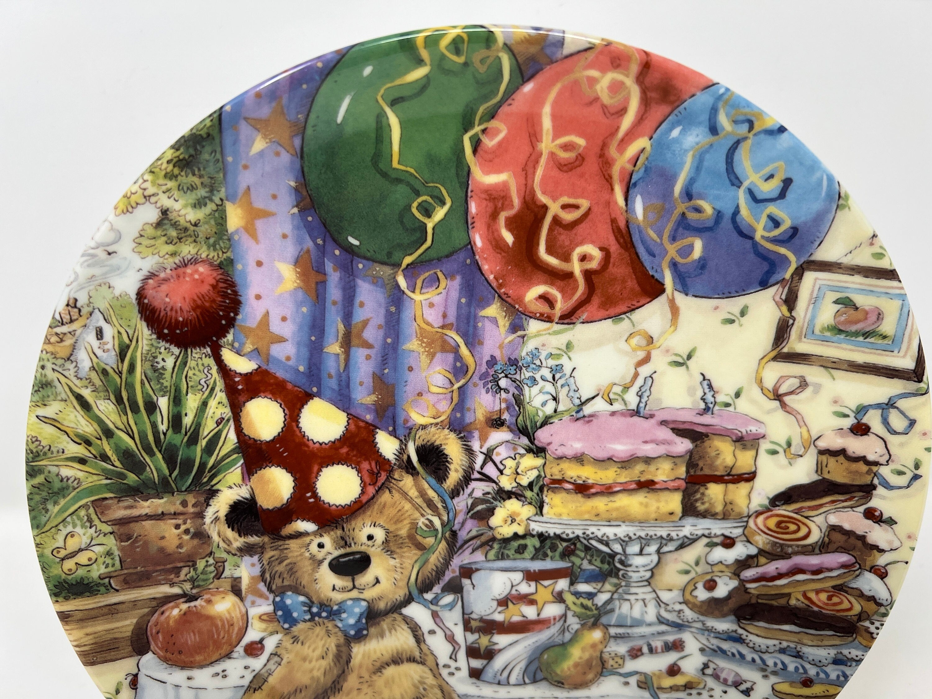 Coalport Fine China Teddy Bear Birthday Plate, Pamela Storey Art