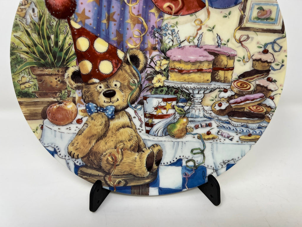 Coalport Fine China Teddy Bear Birthday Plate, Pamela Storey Art