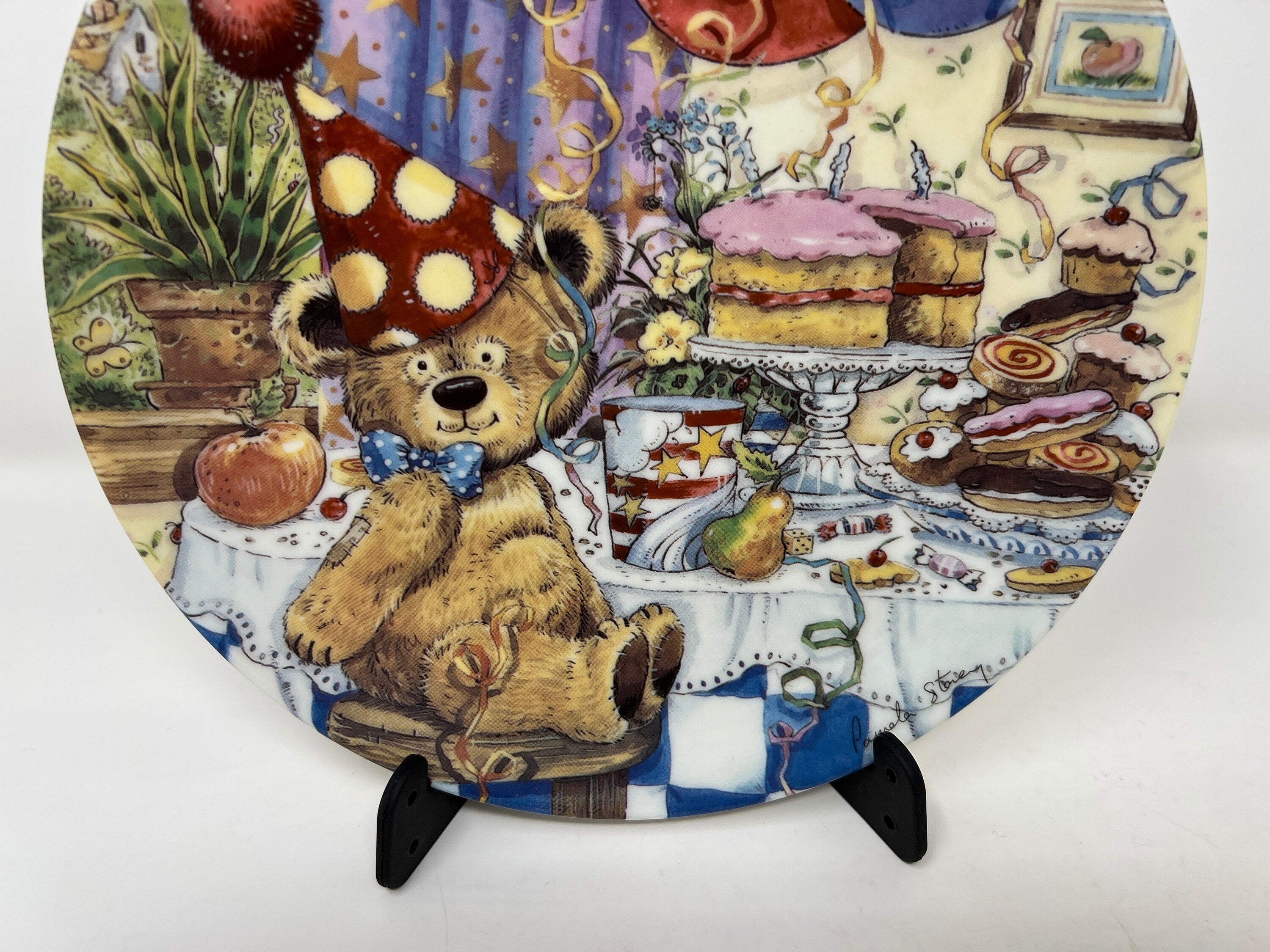 Coalport Fine China Teddy Bear Birthday Plate, Pamela Storey Art