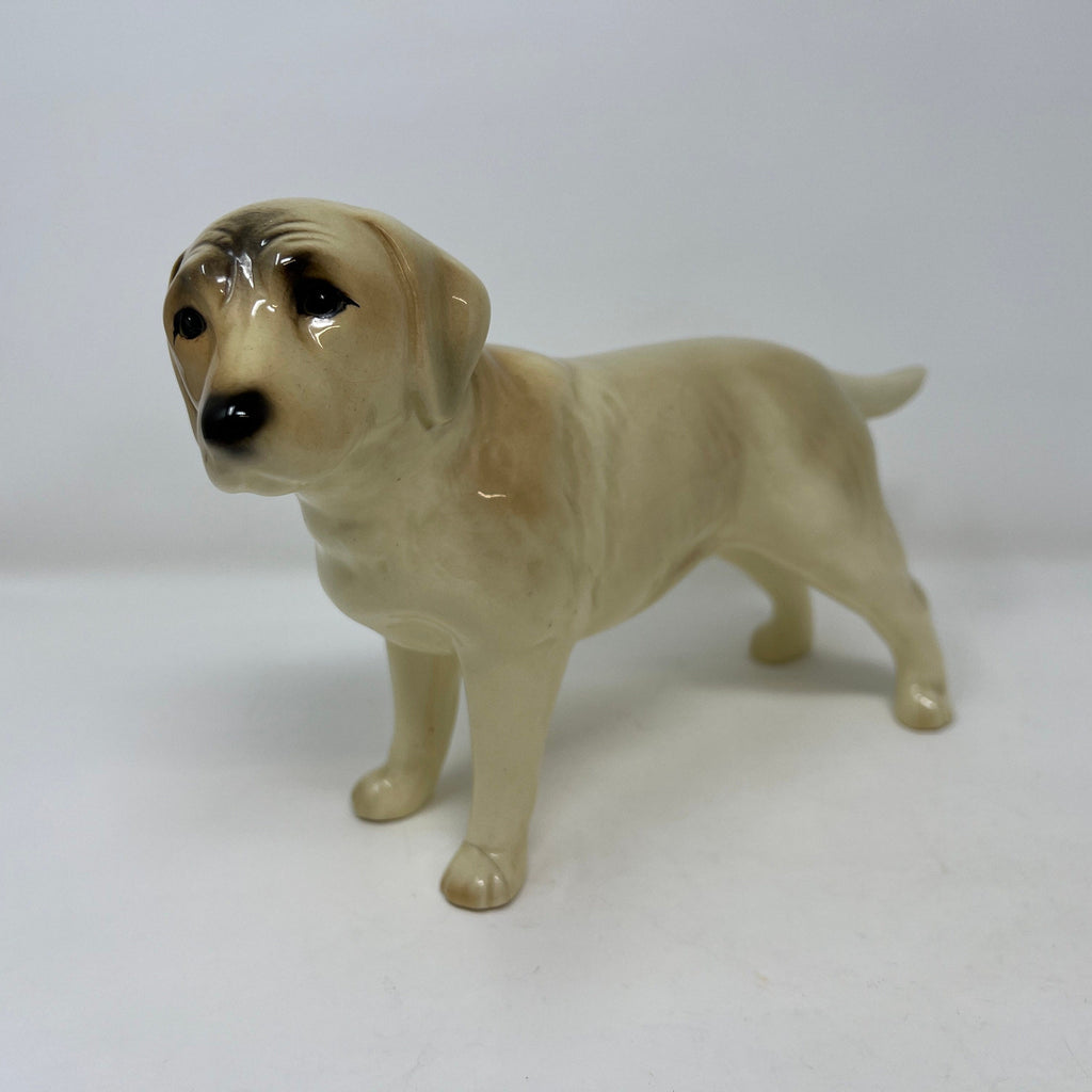 Large Vintage Ceramic Male Golden Labrador Retriever Dog Ornament Figurine