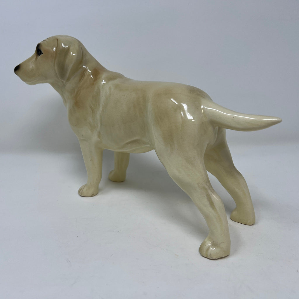 Large Vintage Ceramic Male Golden Labrador Retriever Dog Ornament Figurine