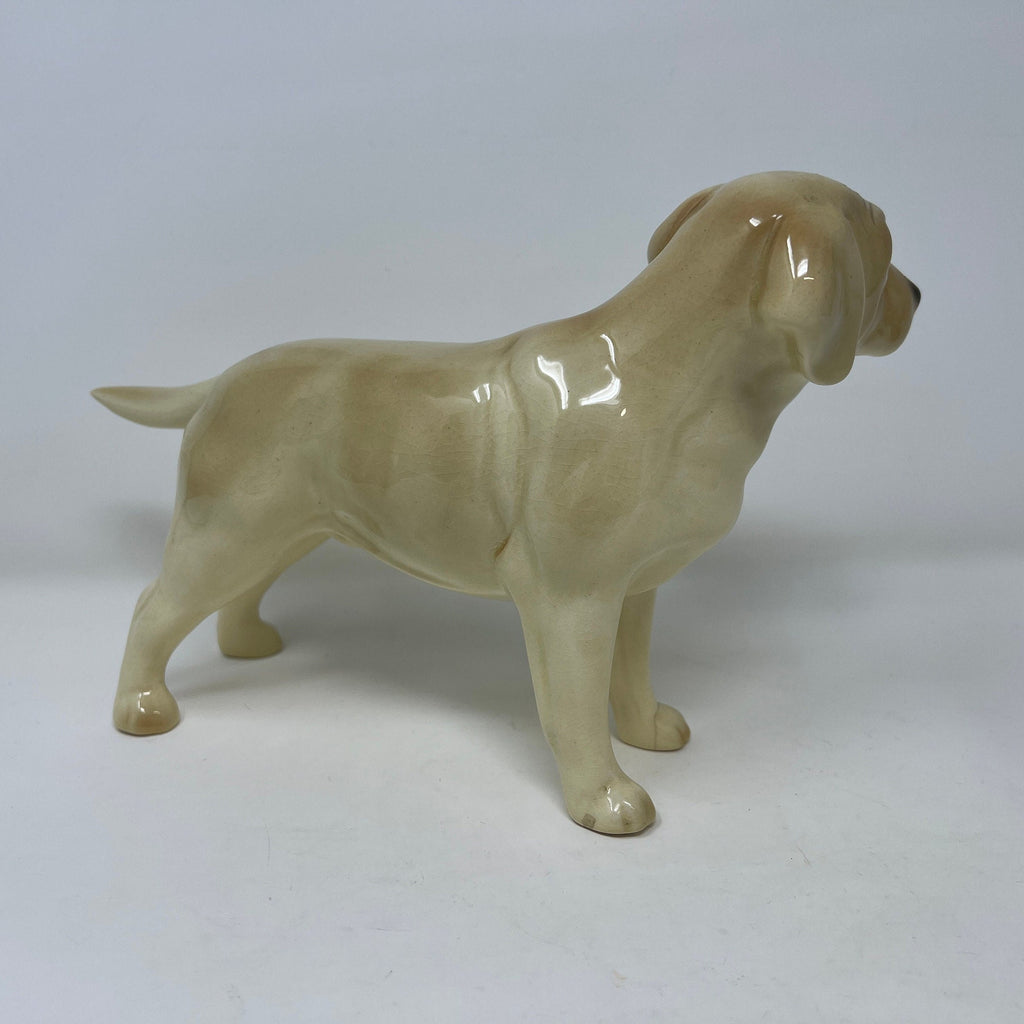 Large Vintage Ceramic Male Golden Labrador Retriever Dog Ornament Figurine