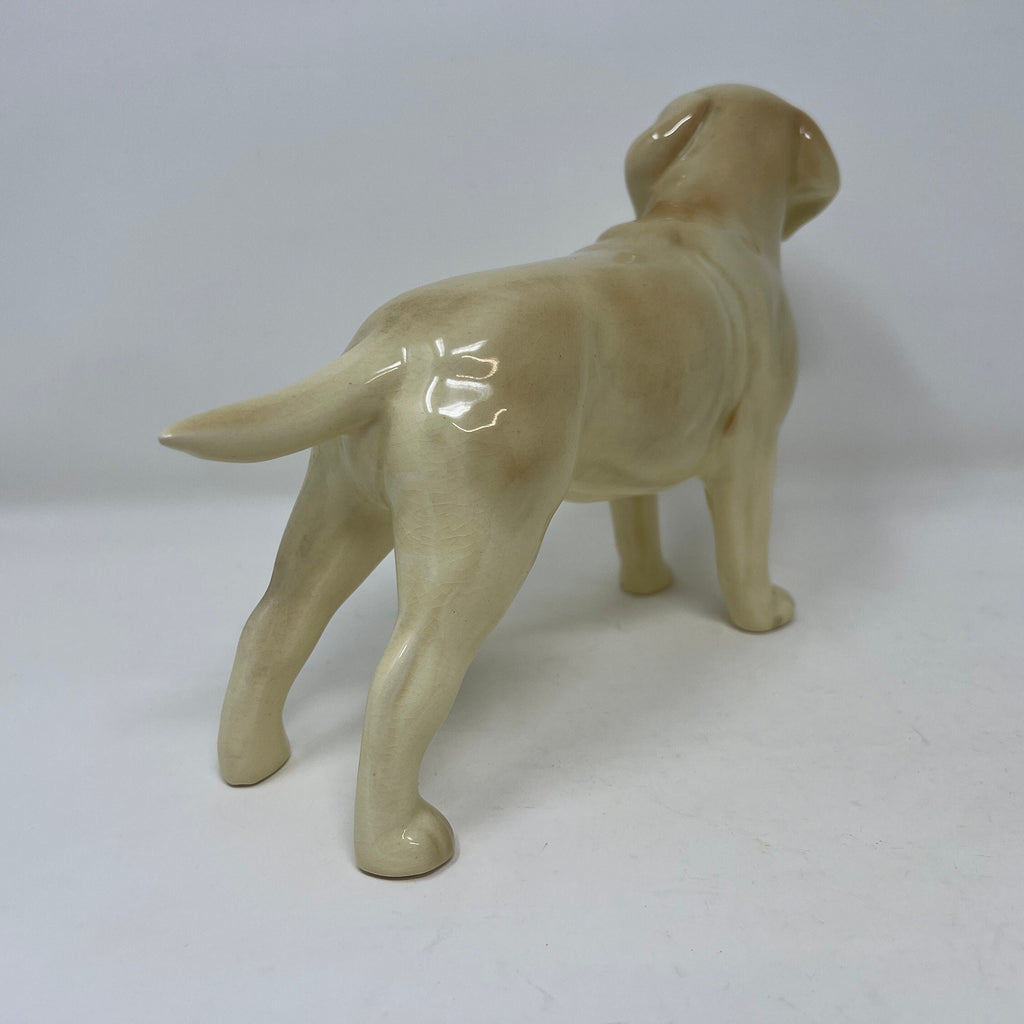 Large Vintage Ceramic Male Golden Labrador Retriever Dog Ornament Figurine