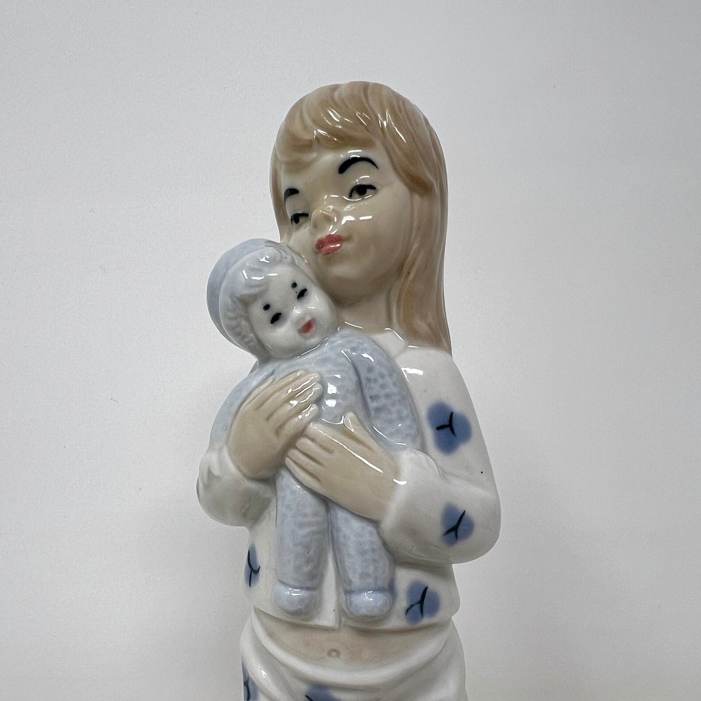 Vintage SANGO Spanish Girl with Doll Figurine, Collector Display