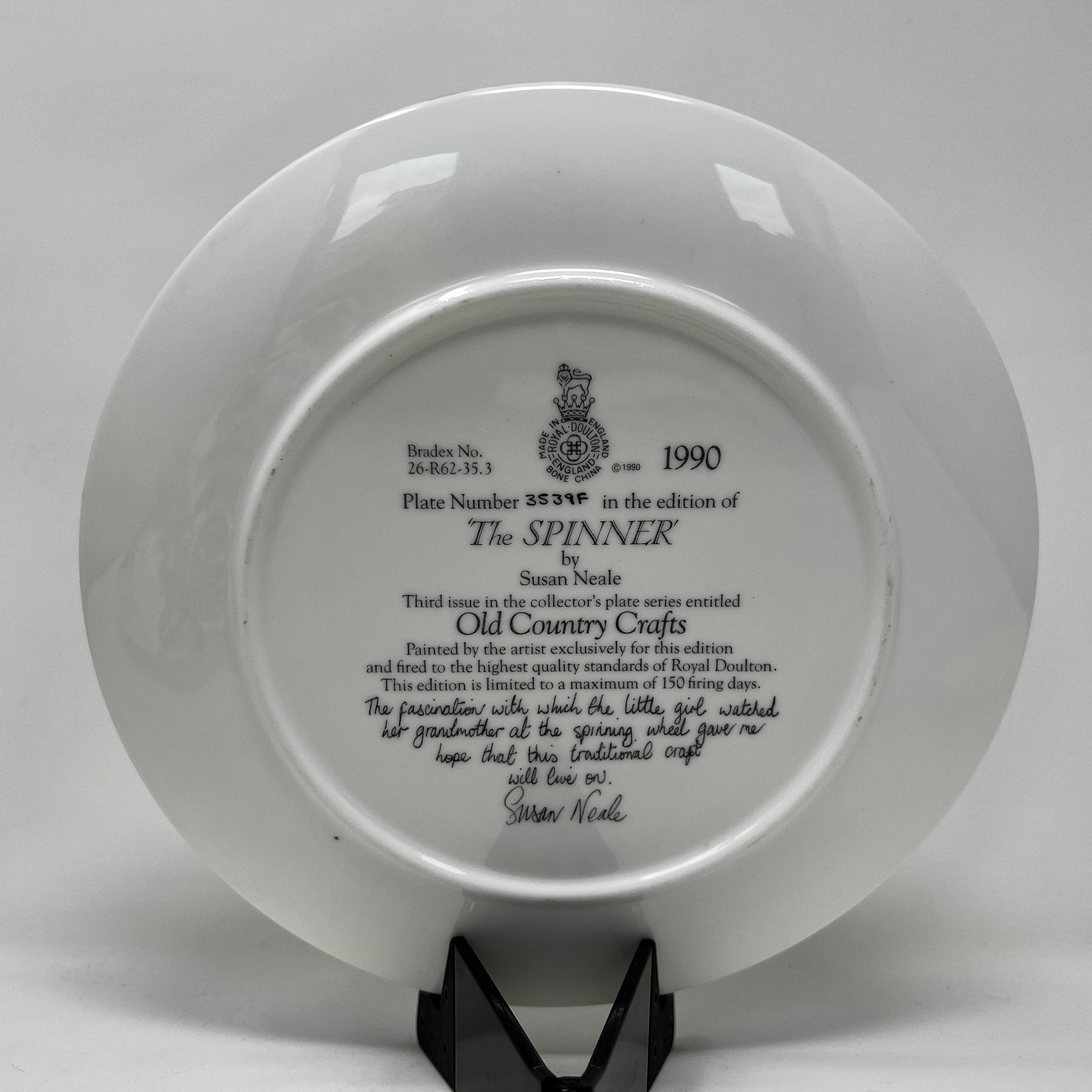 Royal Doulton Bone China Collector Plate, Old Country Crafts, Made in England