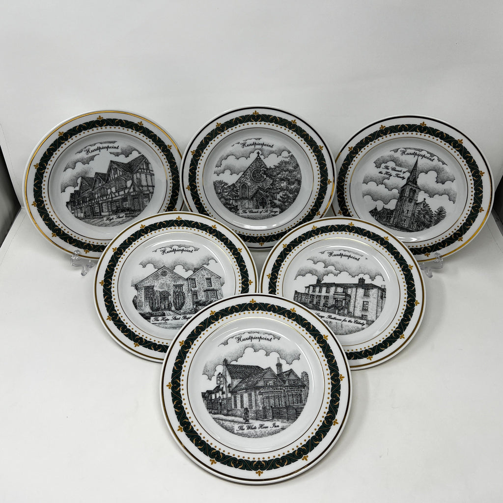 Canterbury Collection Collector Plate, Hurstpierpoint Buildings, 18K Gold Border