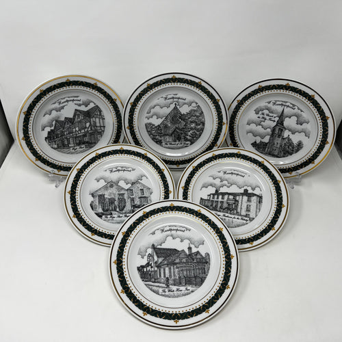 Canterbury Collection Collector Plate, Hurstpierpoint Buildings, 18K Gold Border