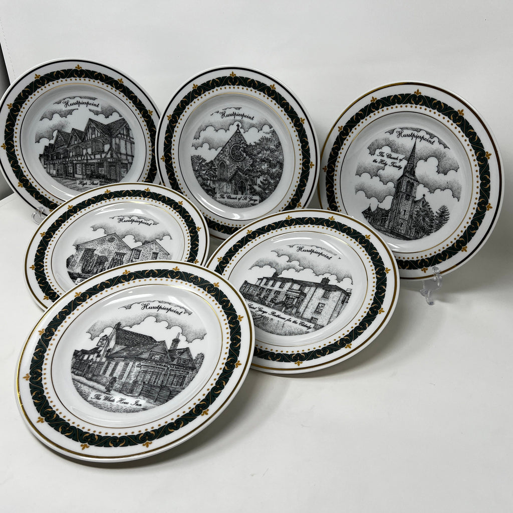 Canterbury Collection Collector Plate, Hurstpierpoint Buildings, 18K Gold Border