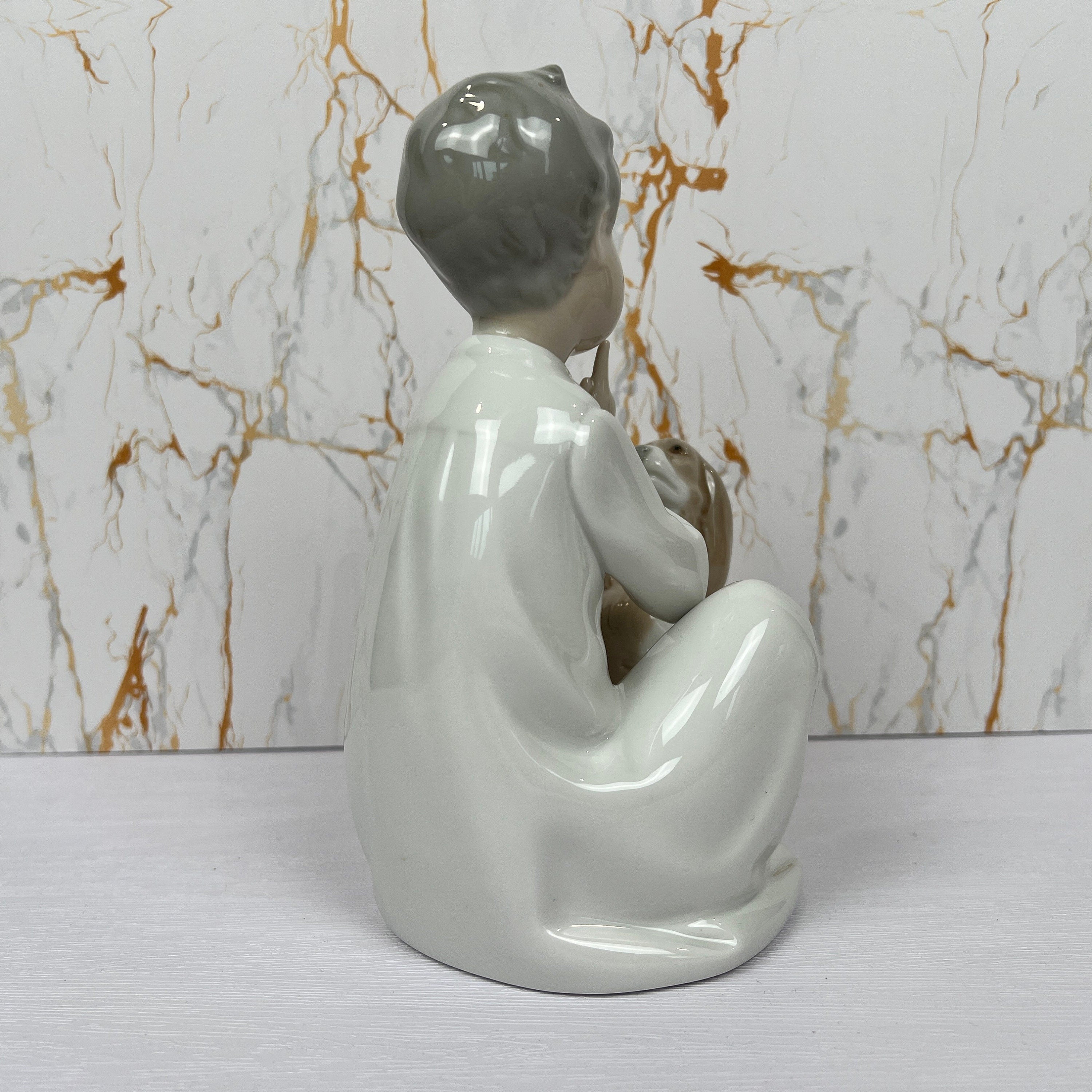 Lladro Porcelain Figurine, Boy with Cocker Spaniel, #4522