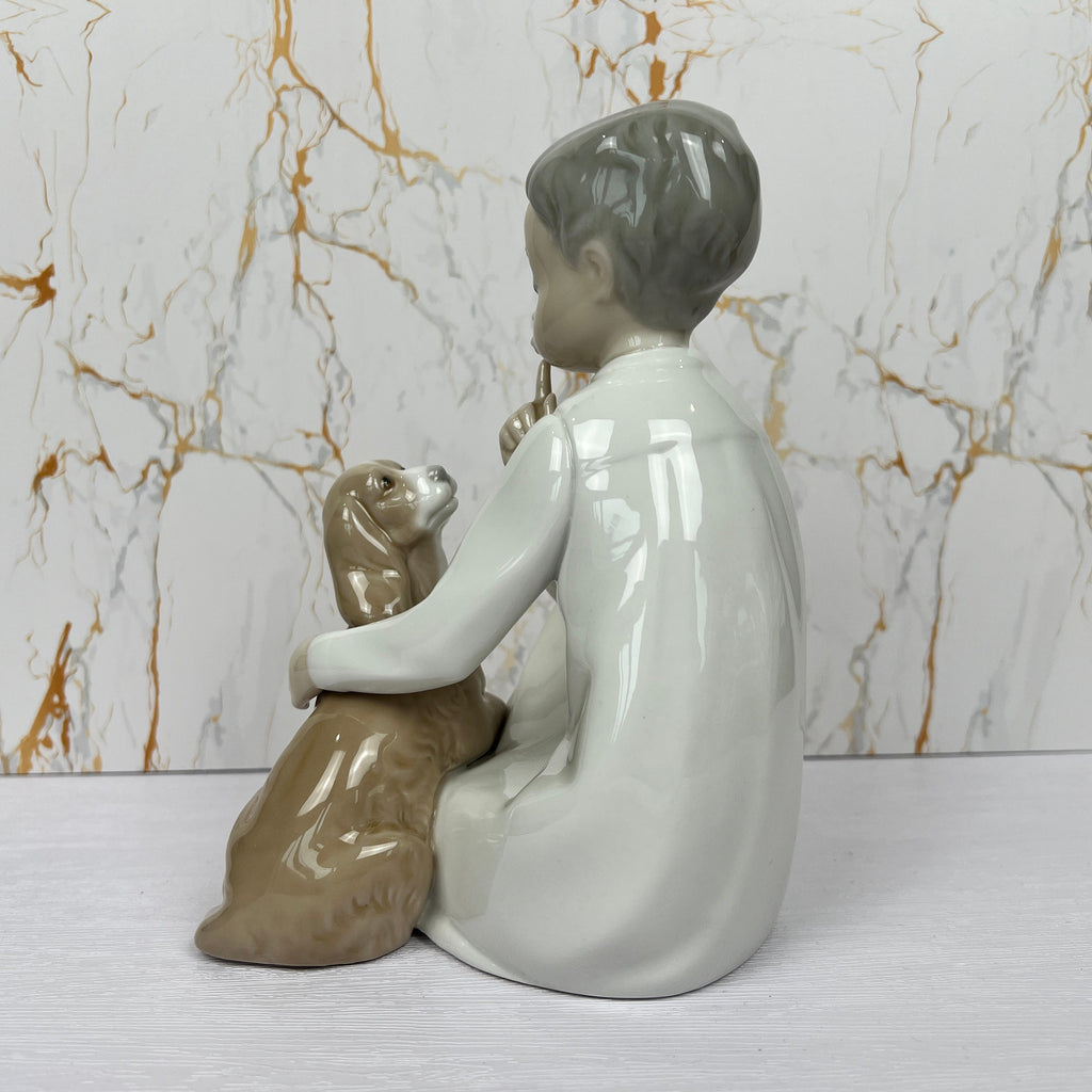 Lladro Porcelain Figurine, Boy with Cocker Spaniel, #4522