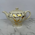 Vintage Sudlows Burslem Rita Teapot, Golden Floral Cream