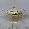 Vintage Sudlows Burslem Rita Teapot, Golden Floral Cream