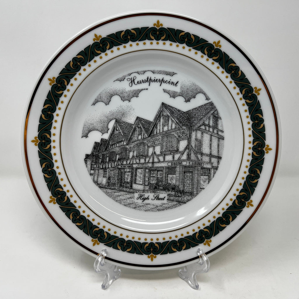 Canterbury Collection Collector Plate, Hurstpierpoint Buildings, 18K Gold Border