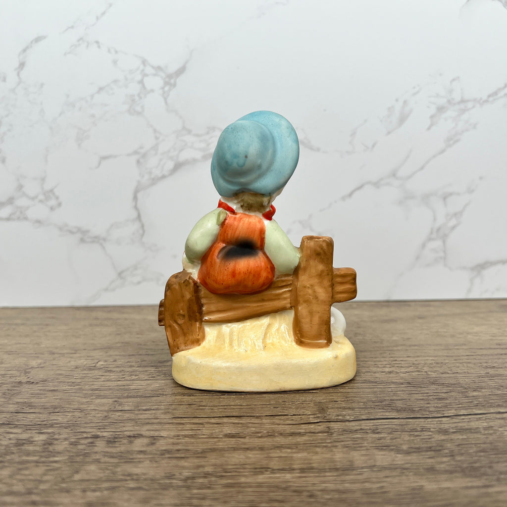 Vintage Hummel Style Girl with Dog Porcelain Figurine