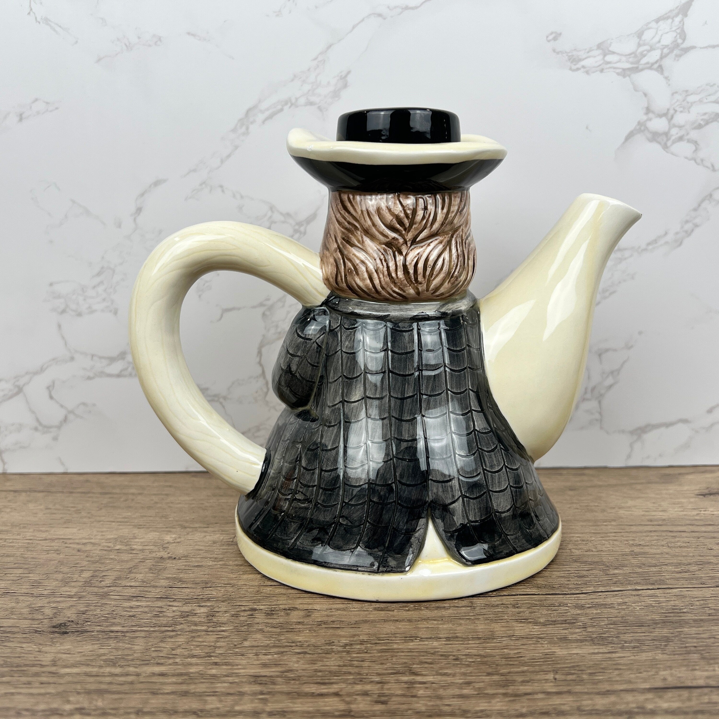 Vintage Porcelain Novelty Character Teapot Collectible, Similar Staffordshire Tony Wood, Collectors Ornament, Housewarming Gifts