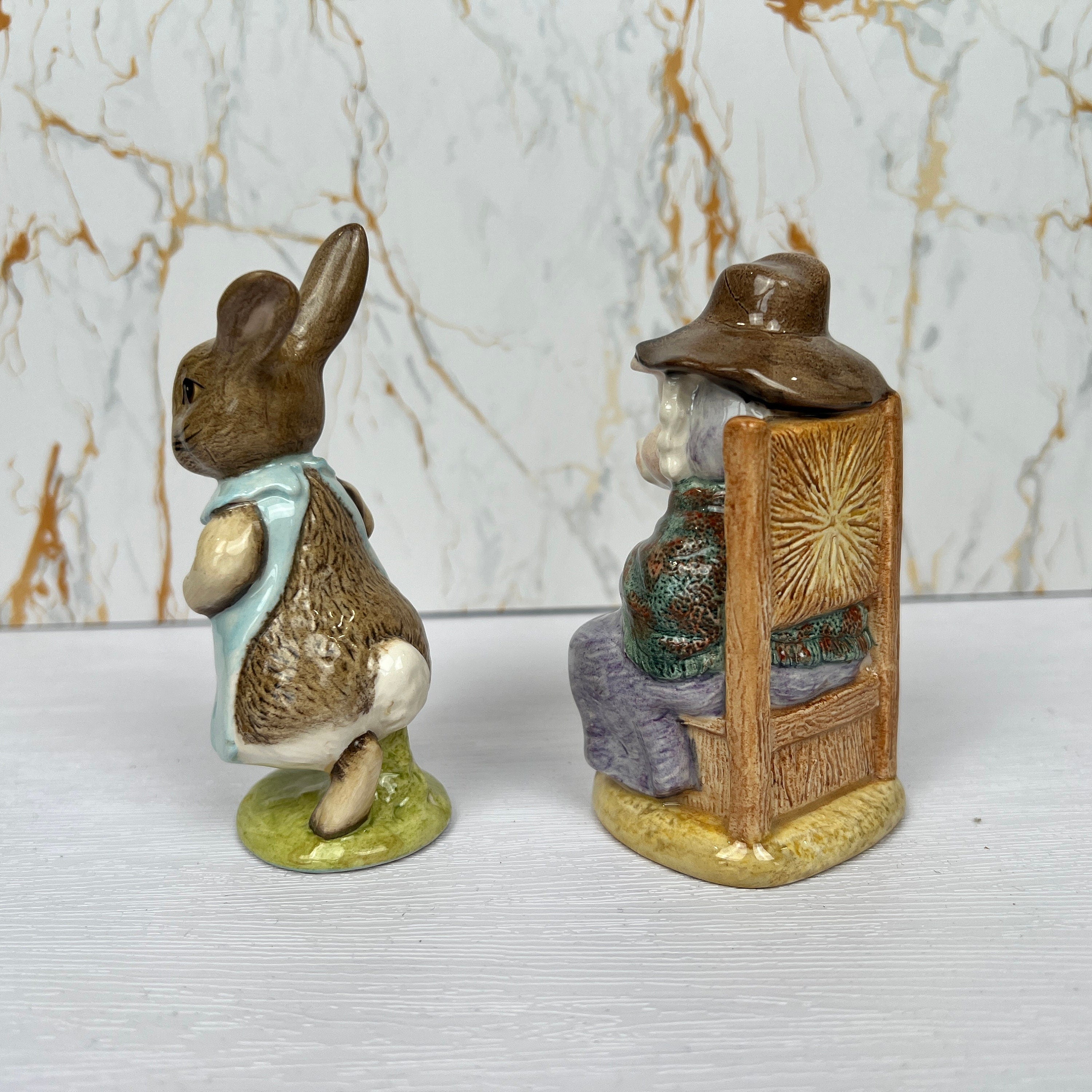 Beatrix Potter Figurines - Mrs. Flopsy Bunny & Pig, Royal Doulton Beswick