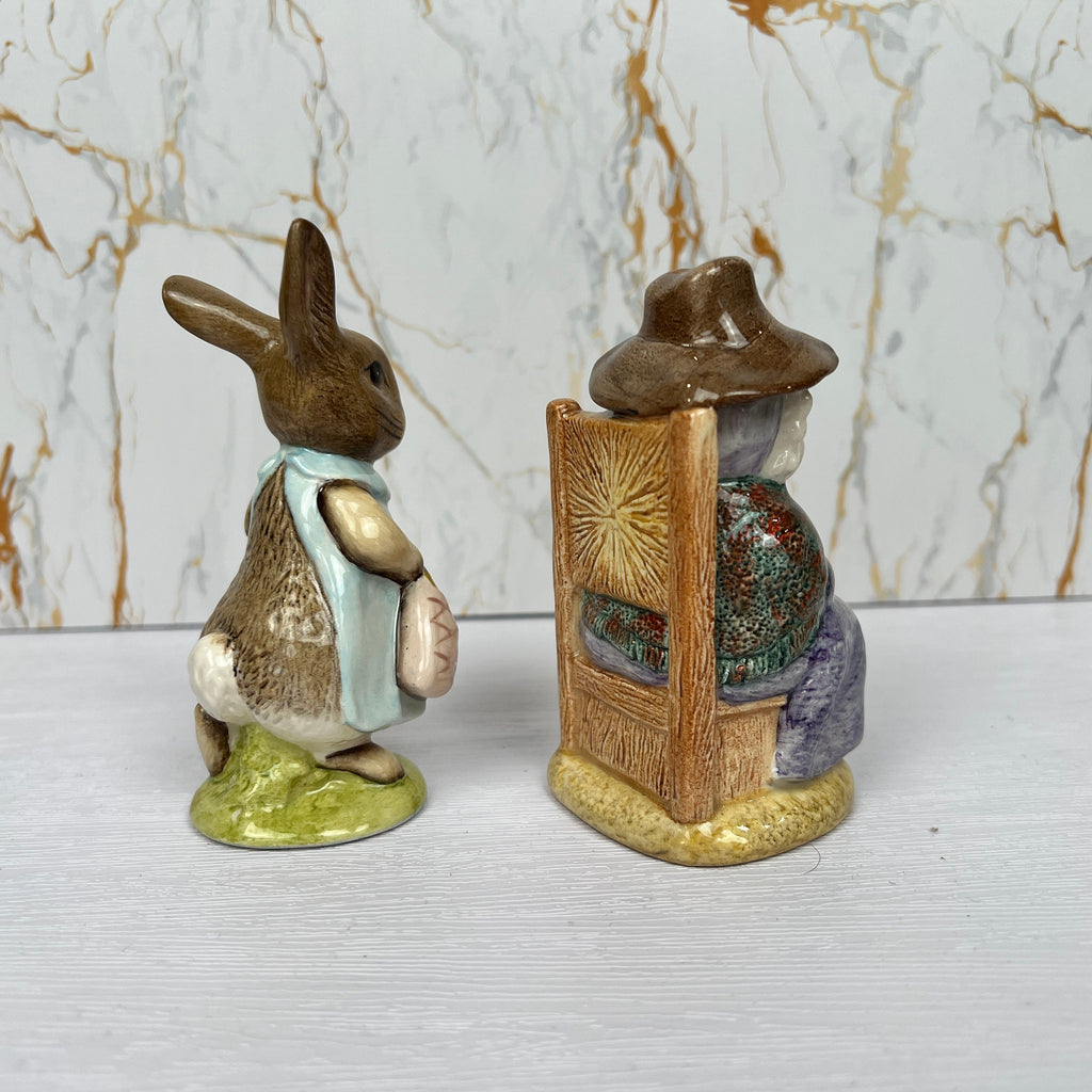 Beatrix Potter Figurines - Mrs. Flopsy Bunny & Pig, Royal Doulton Beswick
