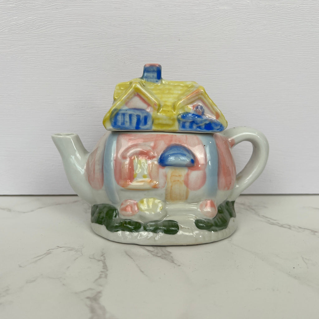 Small Porcelain Teapots, Miniature House Teapot, Sewing Machine Teapot, Vintage Kitchen Decor Collection