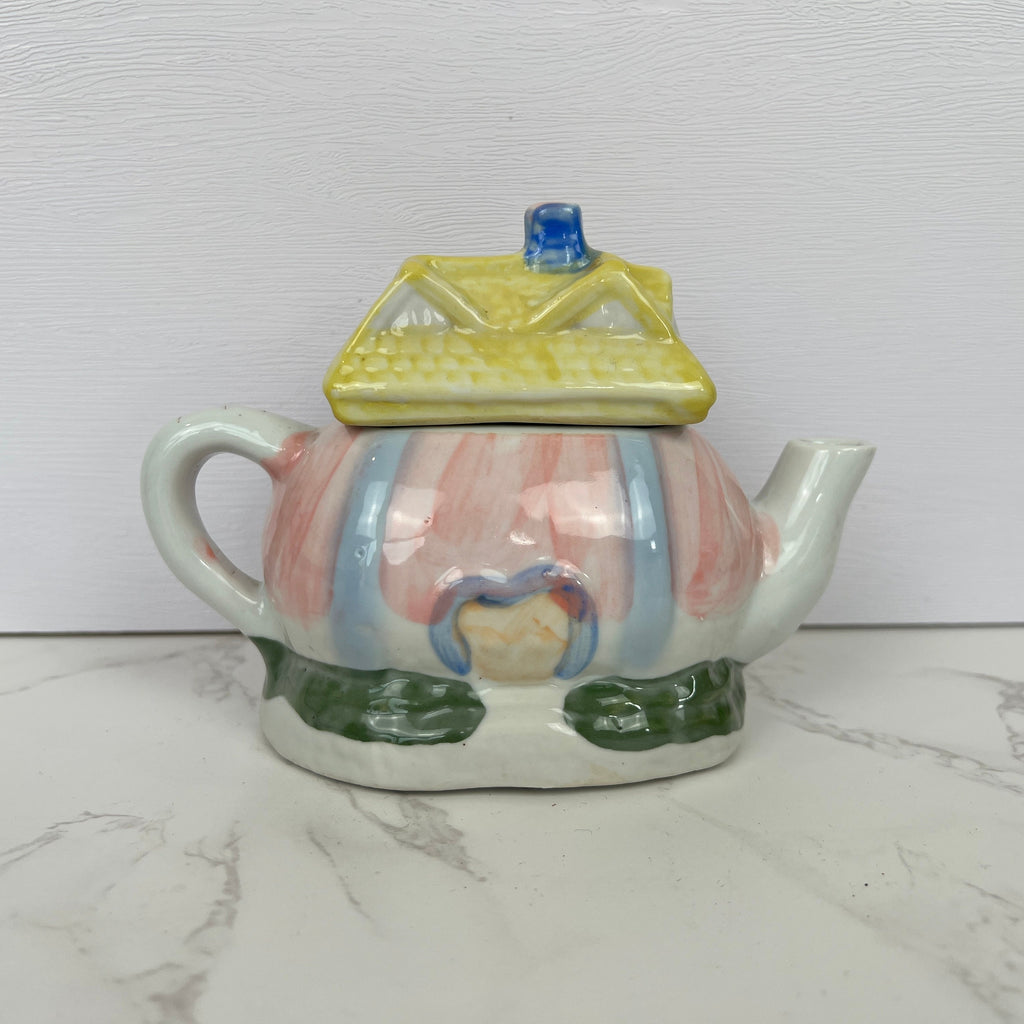 Small Porcelain Teapots, Miniature House Teapot, Sewing Machine Teapot, Vintage Kitchen Decor Collection