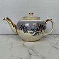 Vintage Sadler Teapot, Floral Lilac and Gold, Made in England