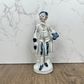 Vintage Victorian Style Porcelain Figurine, Man with Grapes, Collector's Ornament