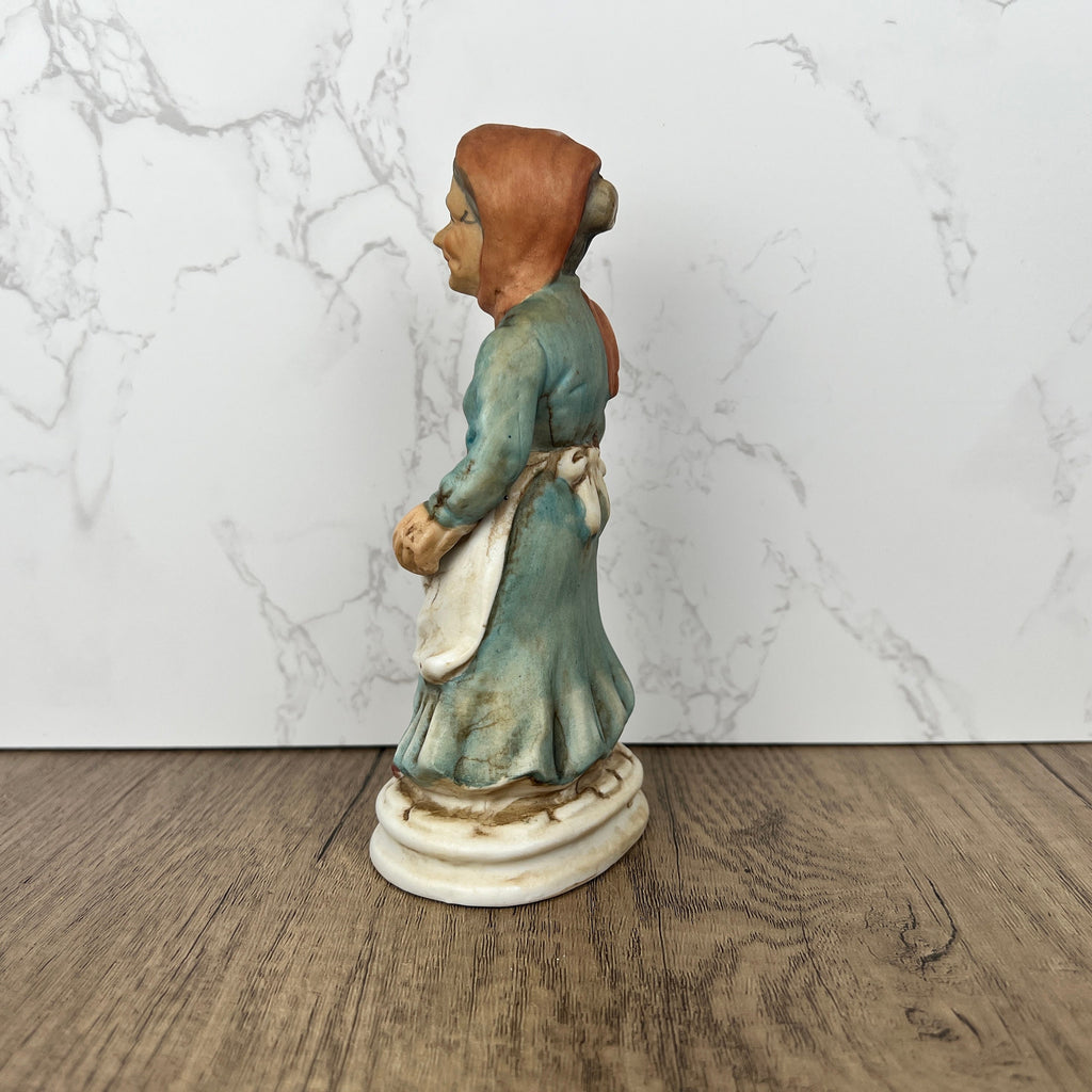 Vintage Old Woman with Grapes Figurine, Home Decor Gift