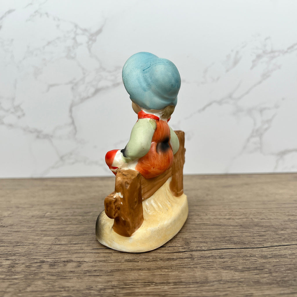 Vintage Hummel Style Girl with Dog Porcelain Figurine