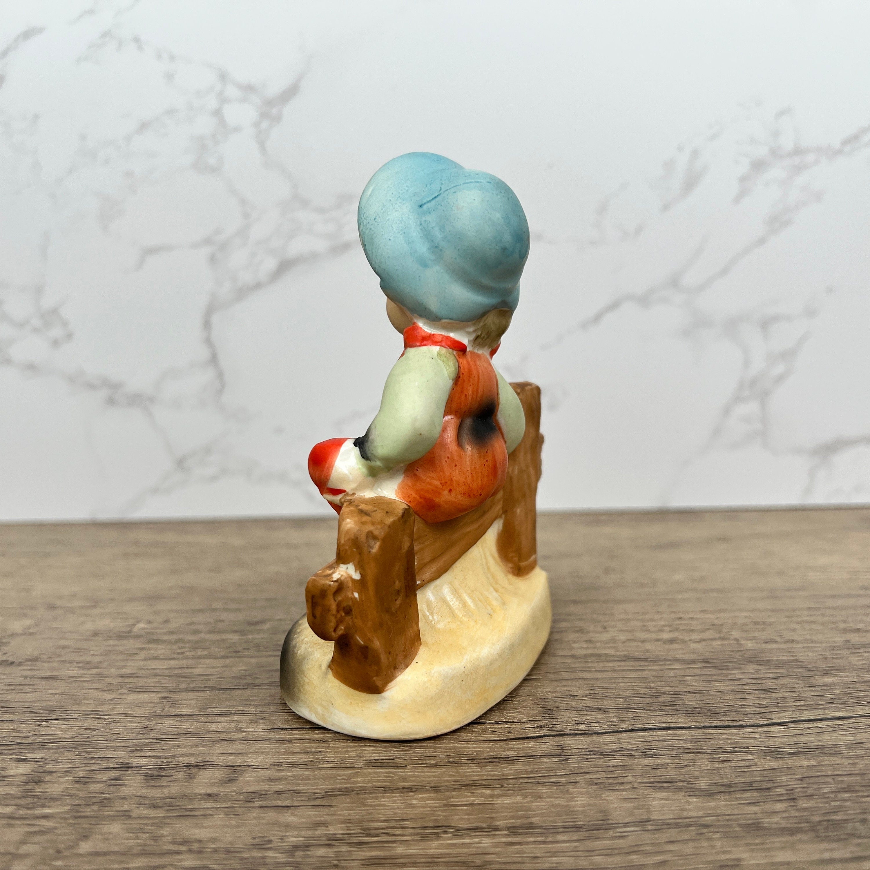 Vintage Hummel Style Girl with Dog Porcelain Figurine