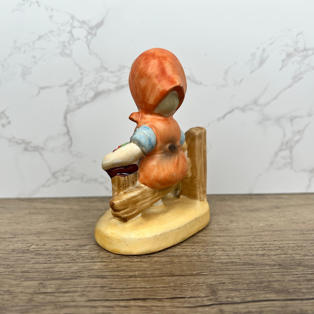 Hummel Style Girl Feeding Duck Figurine, Hand Painted Porcelain Decor