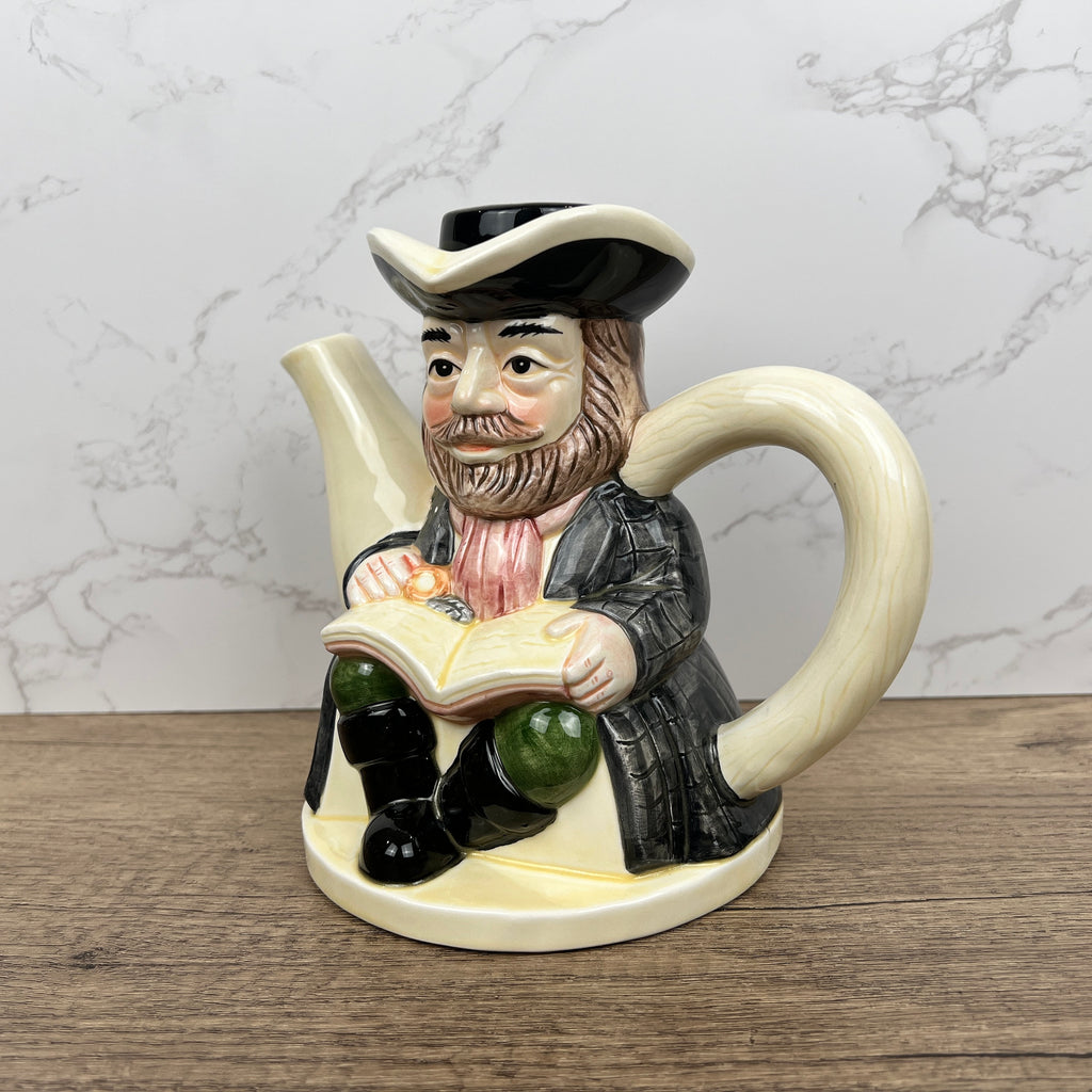 Vintage Porcelain Novelty Character Teapot Collectible, Similar Staffordshire Tony Wood, Collectors Ornament, Housewarming Gifts