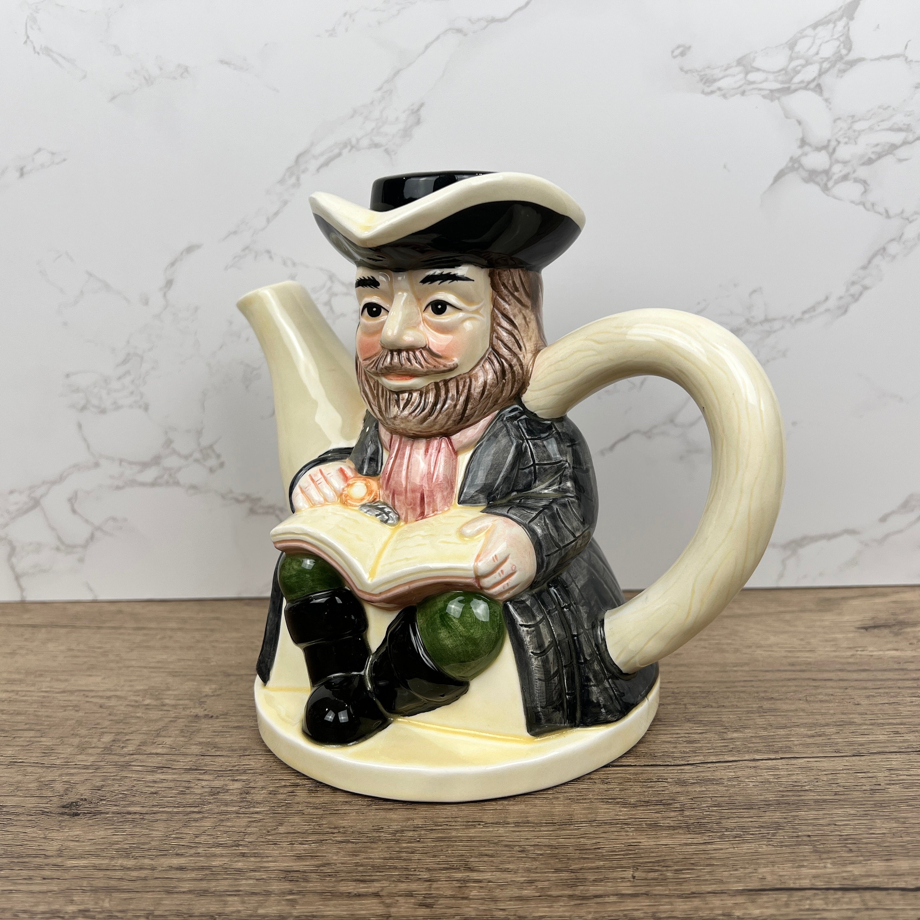 Vintage Porcelain Novelty Character Teapot Collectible, Similar Staffordshire Tony Wood, Collectors Ornament, Housewarming Gifts