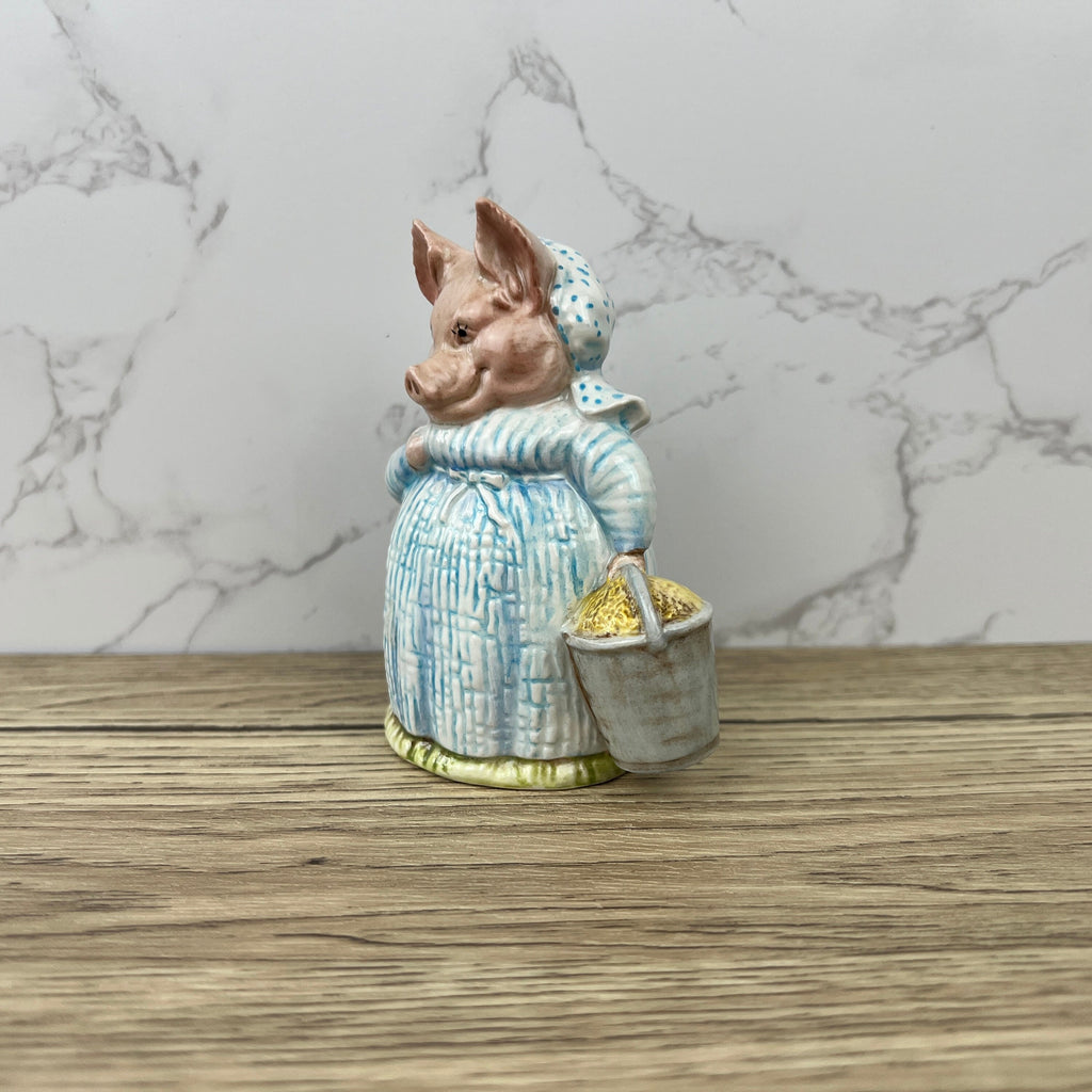 Vintage Beswick Beatrix Potter Figurine, Aunt Pettitoes, 1950s Ceramic with Box