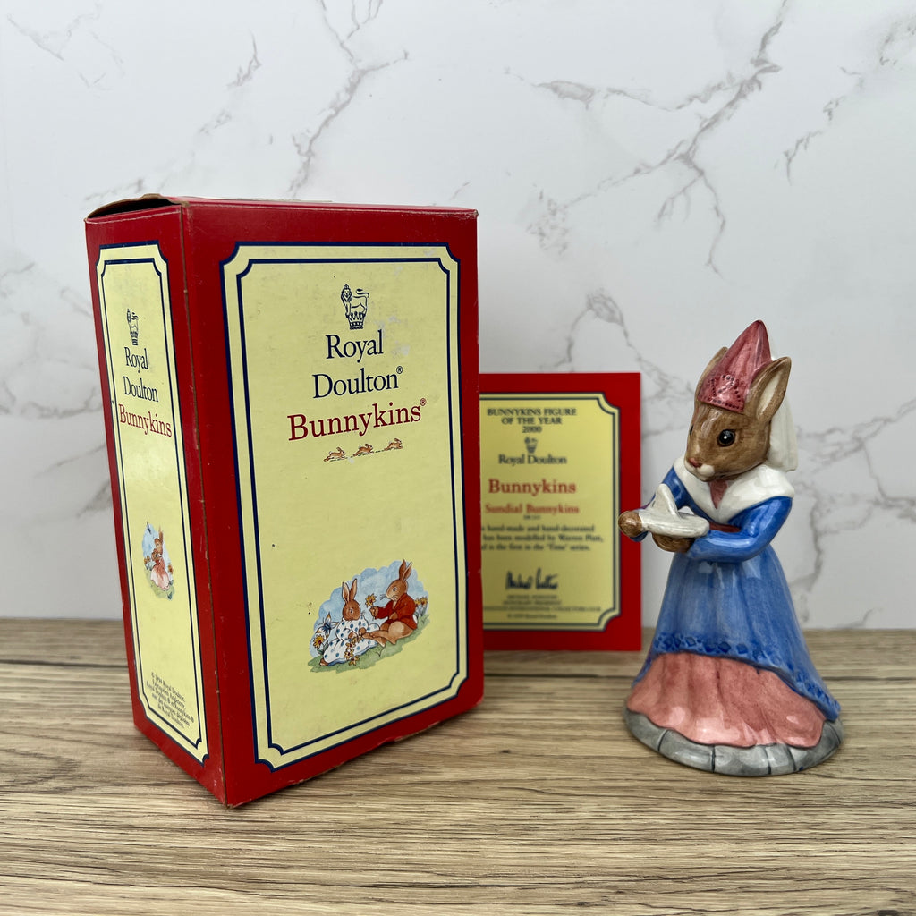 Royal Doulton Bunnykins Sundial Figurine, Year 2000, BOXED