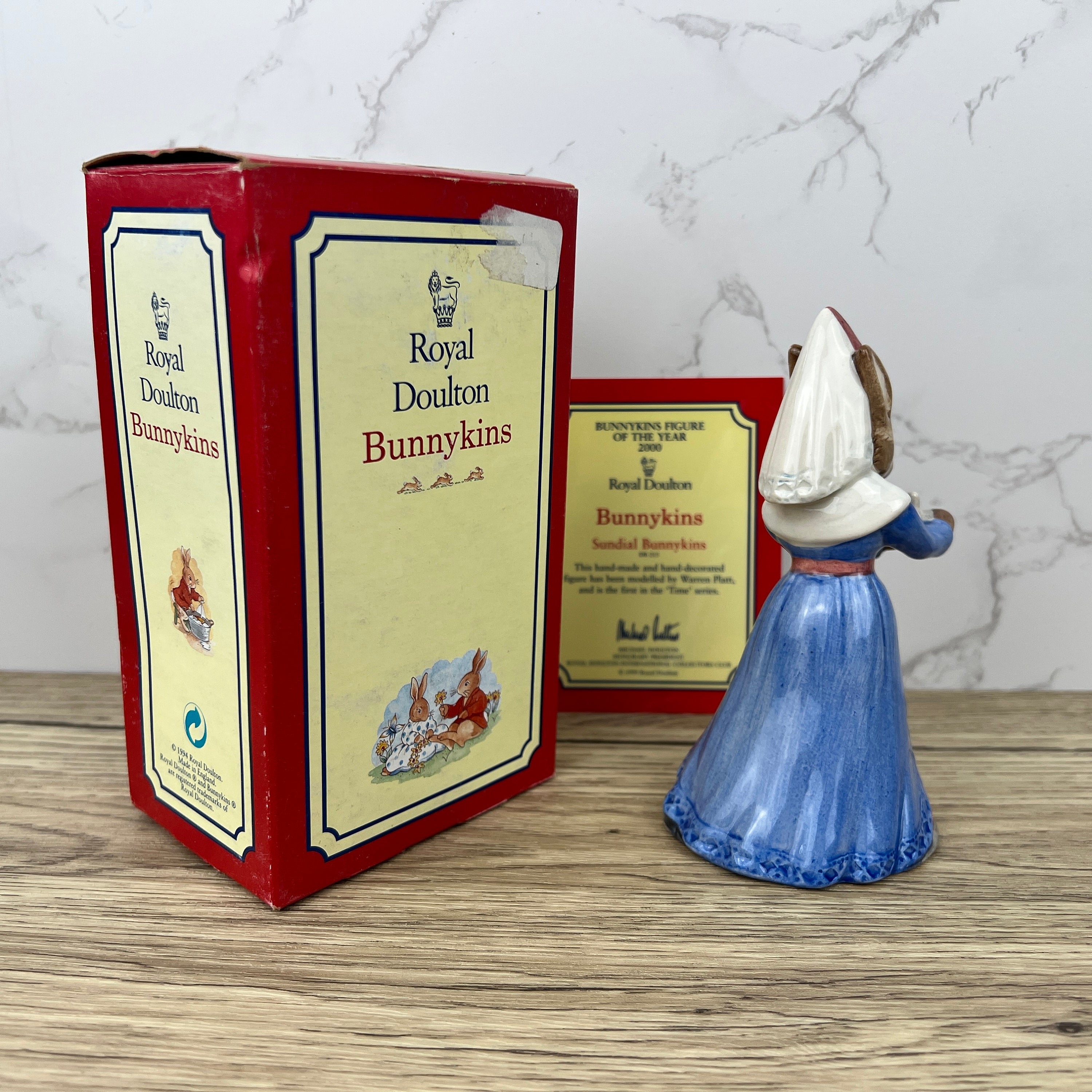 Royal Doulton Bunnykins Sundial Figurine, Year 2000, BOXED