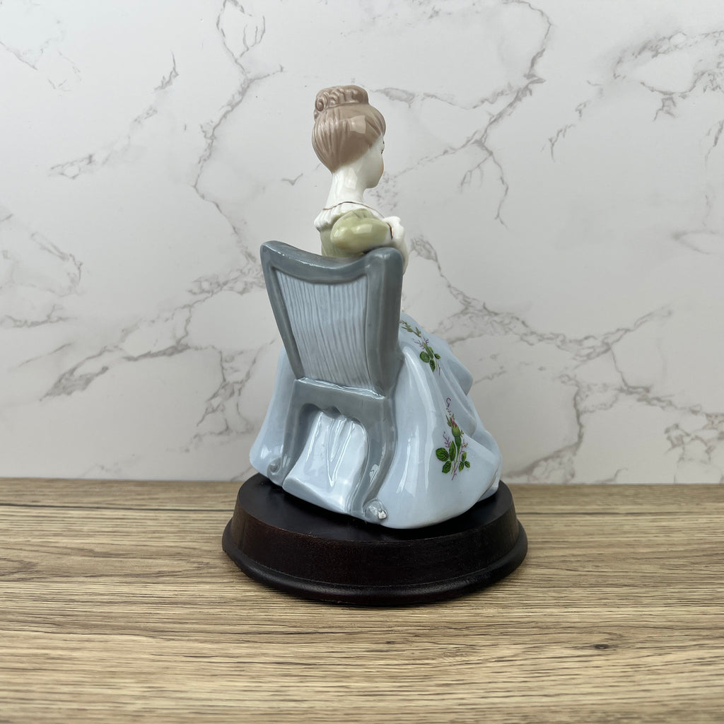Ascot Collection Porcelain Lady Figurine, Flower Basket, Collectible Ceramic