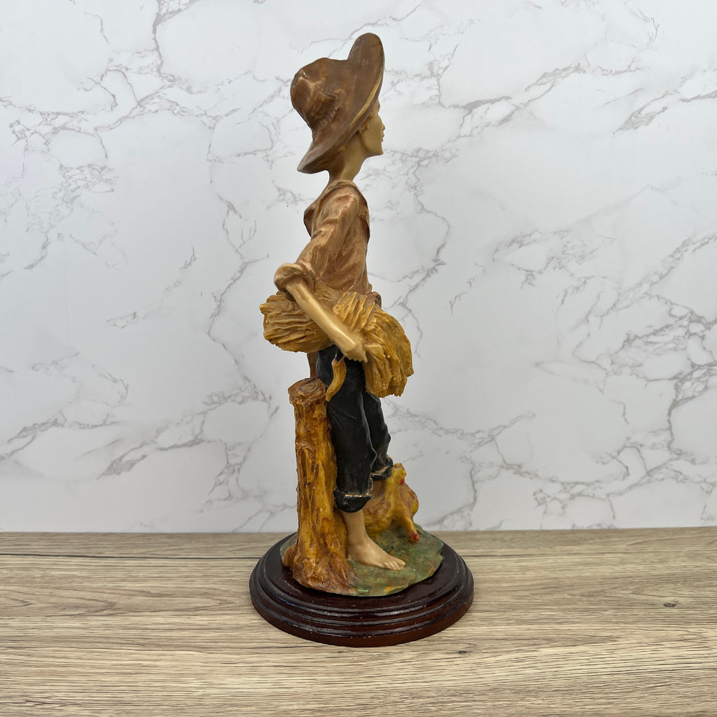Vintage Capodimonte Farmer Figure, Italian Style, 33cm